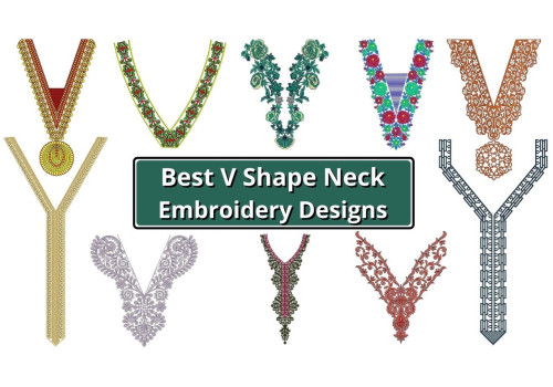 Best V Shape Neck Embroidery Designs