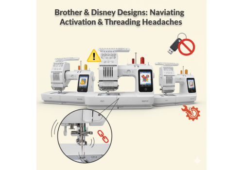 Brother NQ3700D / EV1 / M380D / M370 Troubleshooting: Disney Design Activation Issues and Weak Needle Threader Fixes
