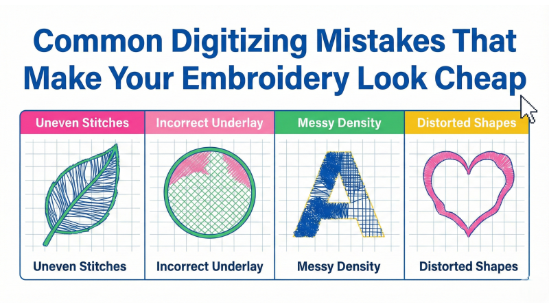 Common Digitizing Mistakes That Make Your Embroidery Look Cheap