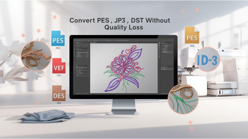 How to Convert Between PES, JEF, VP3, DST Without Losing Quality