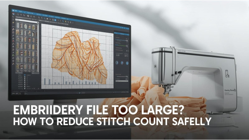 Embroidery File Too Large? How to Reduce Stitch Count Safely
