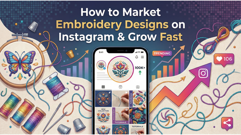 How to Market Embroidery Designs on Instagram & Grow Fast