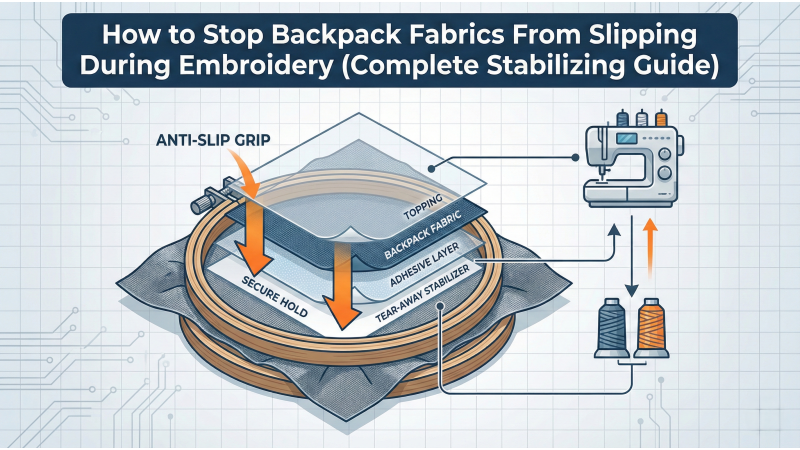 How to Stop Backpack Fabrics From Slipping During Embroidery (Complete Stabilizing Guide)
