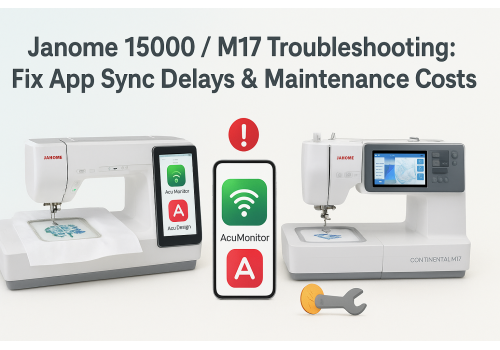 Janome 15000 / M17 App Sync Fix: Solve AcuMonitor & AcuDesign Delays Fast