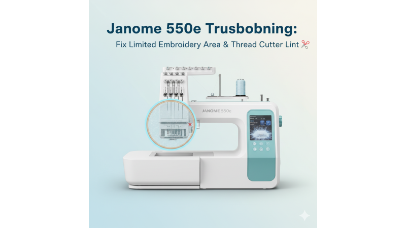 Janome 550e Troubleshooting: Fix Limited Embroidery Area & Thread Cutter Lint Issues