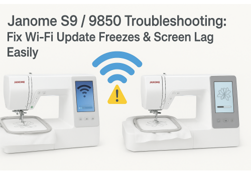 Janome S9 / 9850 Troubleshooting: Fix Wi-Fi Update Freezes & Screen Lag Easily
