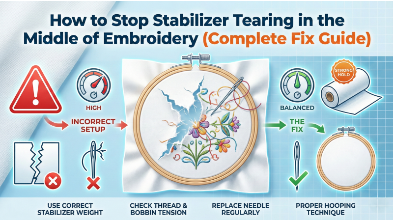 How to Stop Stabilizer Tearing in the Middle of Embroidery (Complete Fix Guide)