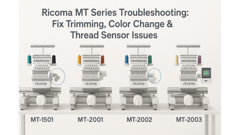 Ricoma MT Series Troubleshooting: Fix Trimming Failures, Color Change Delays & Thread Sensor Misfires
