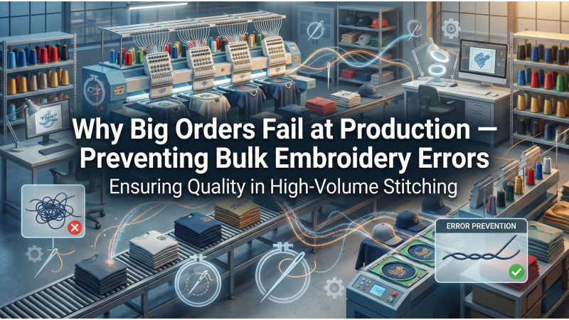 Why Big Orders Fail at Production — Preventing Bulk Embroidery Errors