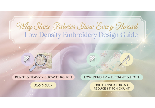 Why Sheer Fabrics Show Every Thread — Low-Density Embroidery Design Guide
