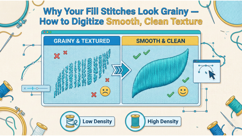 Why Your Fill Stitches Look Grainy — How to Digitize Smooth, Clean Texture